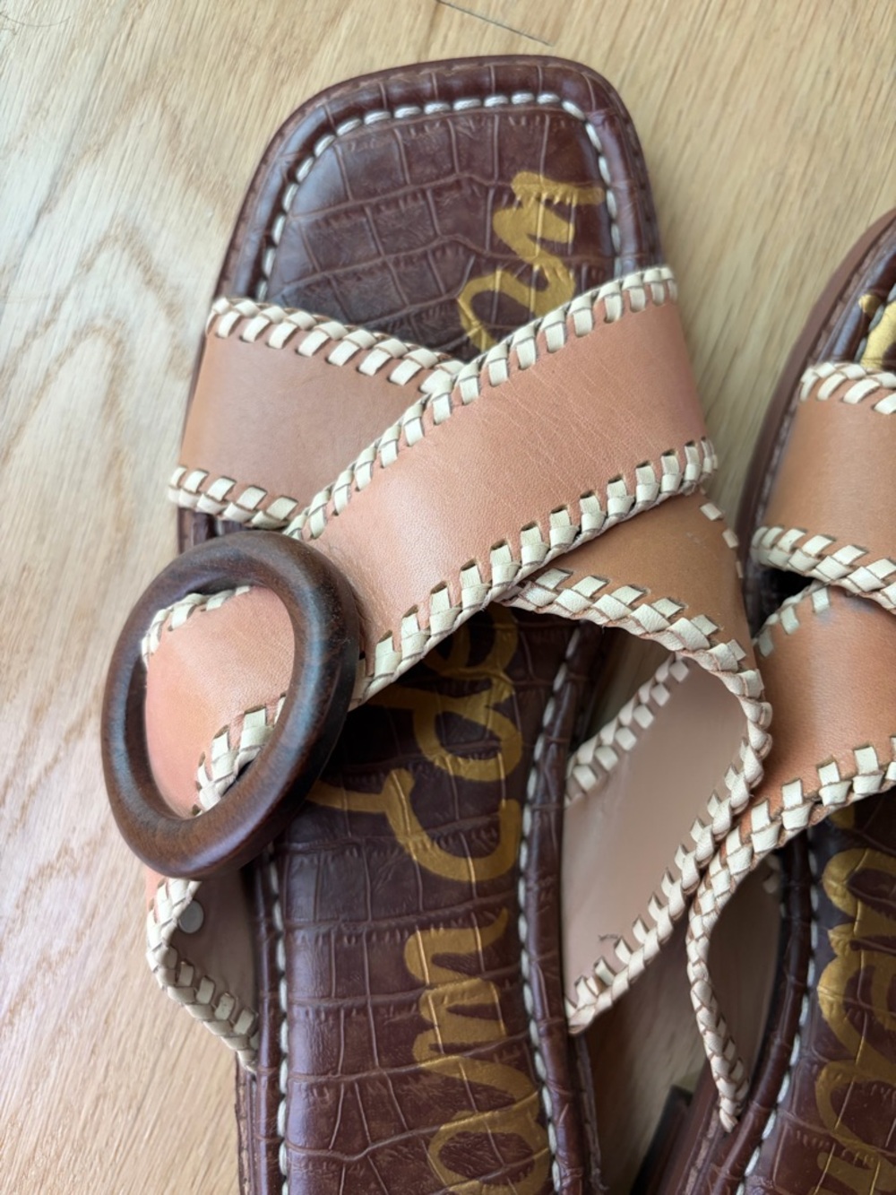 Sam Edelman Harlie Leather sandal slides -size 7.5 - Picture 11 of 15